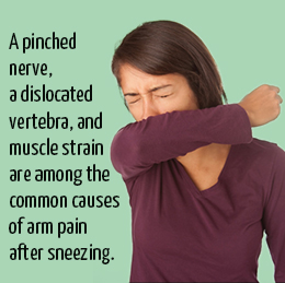 Causes of arm pain after sneezing
