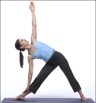 Extended triangle pose for osteoporosis