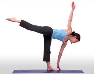 Half moon pose for osteoporosis