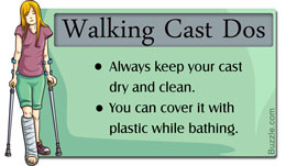 Tips for using a walking cast