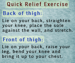 Relief for muscle cramps in thighs